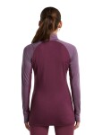 Dámské merino triko dlouhý rukáv, 1/2 zip ICEBREAKER Wmns Merino 200 ZoneKnit LS Half Zip, Dark Berry/Grey Plum/Cb velikost: S