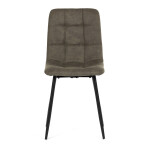 Židle jídelní, zelená látka cowboy, nohy černý kov