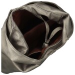 Trendy dámská koženková kabelka na rameno Marlen, stříbrná