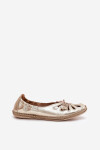 Ploché baleríny z přírodní kůže Zazoo 10179 zlaté 38