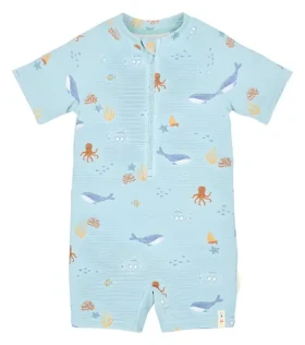 Little Dutch Plavky krátký rukáv Ocean Friends vel. 62/68 / Kojenecké plavky / Recyklovaný nylon (CL26030205LD)