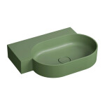 OMNIRES - OVO M+ umyvadlo na desku/závěsné - levé, 64 x 44 cm, olive mat; OVO645UWLOL