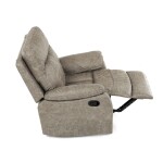 TV a relaxační křeslo s manuálním ovládáním, potah lanýžová látka v dekoru vintage