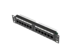 Lanberg Patch panel 10" černý / Patch panel / 12 portů / Cat.6 UTP / 1U (PPU6-9012-B)