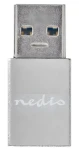 Nedis PROFIGOLD adaptér USB-A - USB-C stříbrná / Redukce / USB 3.2 Gen 1 / 5 Gbps / hliníkové tělo (CCTB60925AL)