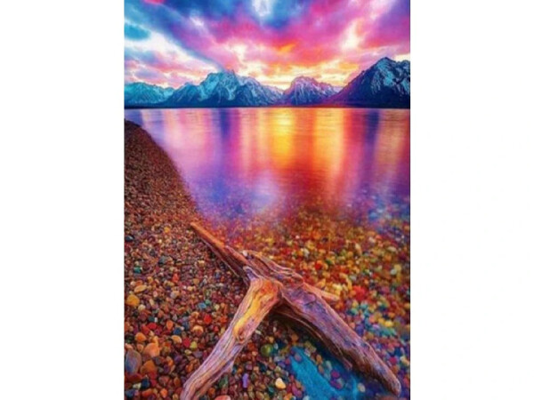 Diamantový obrázek - Jezero 30 x 40 cm