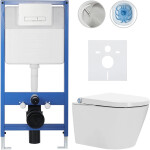 CERANO - Kompletní WC set Profi/Cronus Standard - bílá lesklá - WC tlačítko Slim/Bílá - předstěnová instalace - 59,3x38,4 CER-109214
