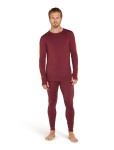 Pánské merino tričko s dlouhým rukávem ICEBREAKER Mens ZoneKnit 200 LS Crewe, Port/Blaze velikost: L