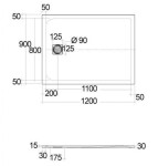 KLUDI - Terra Sprchová vanička 120x90 cm, matná černá 09DW0739