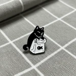Pinarna.cz Černá kočička s pytlíkem rybiček