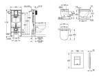 GROHE - Rapid SL Set předstěnové instalace, klozetu, sedátka SoftClose a tlačítka Skate Cosmopolitan, Triple Vortex, kartáčovaná nerezová ocel SANI11BB2118