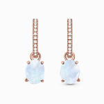 Royal Fashion náušnice 18k zlato Vermeil MOON-ED-13-ROSEGOLD-TOPAZ