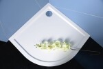 POLYSAN - SERA sprchová vanička z litého mramoru, čtvrtkruh 90x90cm, R550, bílá 41511