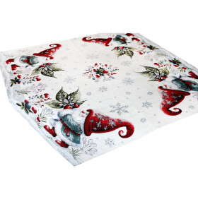 DumDekorace Vánoční běhoun a ubrus Elf s vánoční růží Šířka: 90 cm | Délka: 90 cm