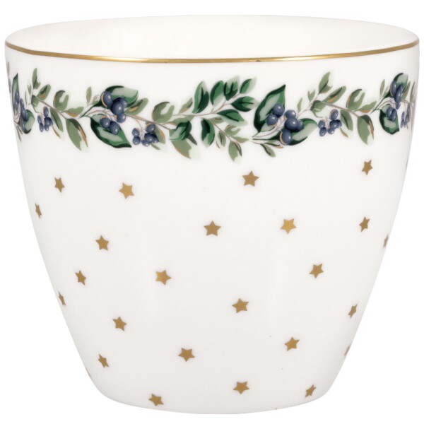 GREEN GATE Latte cup Philippa Petit White 300 ml, zlatá barva, porcelán 300ml
