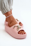 Dámské lehké pěnové žabky s ozdobami růžové Orchia 36/37