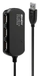 Lindy USB 2.0 Active Extension Hub Pro / Rozbočovač / 4 porty / 8 m / 480 Mbit/s (42781)