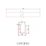 CERANO - Stěnový profil pro instalaci do niky pro dveře a zástěny Marino a Volpe L/P - černá matná - 10 mm CER-425026