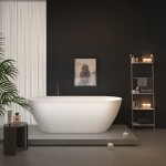 Erga Kaia, volně stojící vana 170x75 cm + odtoková zátka, bílá lesklá, ERG-Kaia-170075-WH-WH ERG-KAIA-170075-WH-WH