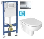 GEBERIT DuofixBasic s chromovým tlačítkem DELTA51 + WC JIKA LYRA PLUS RIMLESS + SEDÁTKO DURAPLAST 458.103.00.2 51CR LY1