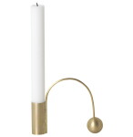 Ferm Living Kovový svícen Brass Balance Candle Holder, zlatá barva, kov