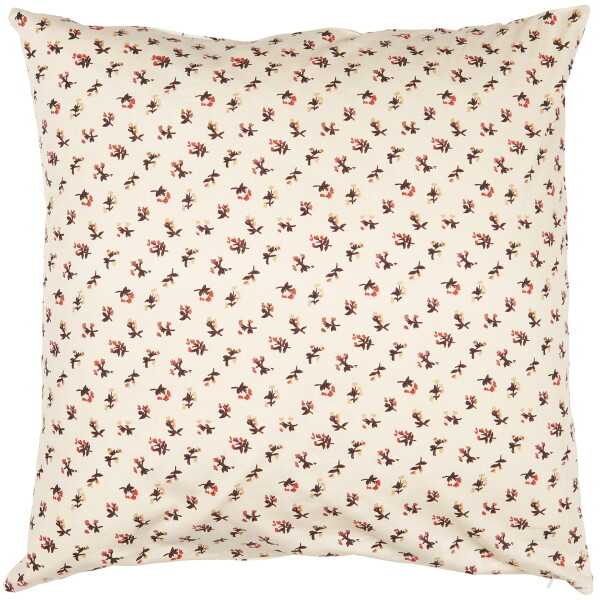 Ib Laursen Povlak na polštář Antonia Beige/Brown/Red Flowers 50 × 50 cm, béžová barva, textil