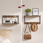 Set 2 nástěnných poliček, mdf, hnědá, ABP-E1083 OLW