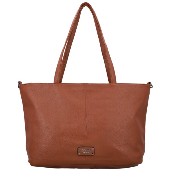 Trendy dámská koženková kabelka na rameno Coveri Longi, hnědá