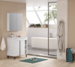 Koupelnová sestava s umyvadlem a zrcadlovou skříňkou Naturel Lucca 79x70x45 cm bílá lesk LUCCASET80W LUCCASET80W