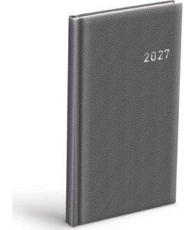 Diář 2027 T806 PVC tmavě šedý 90x170mm