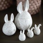 DBKD Velikonoční dóza Eating Rabbit White Dot - large, bílá barva, keramika