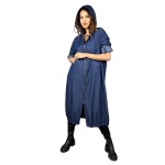 HOSH Riflová dlouhá mikina Beka Velikost: UNI, Barva: Džínově modrá