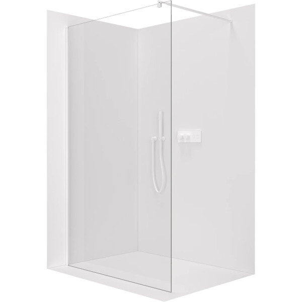 CERANO Sprchová zástěna Walk-in Onyx Round L/P - 8 mm - kulatá vzpěra - bílá matná, transparentní sklo - 130x200 cm