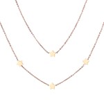 Dvojitý ocelový náhrdelník Dolores - hvězdy, chirurgická ocel, Zlatá 46 cm + 5 cm (prodloužení)