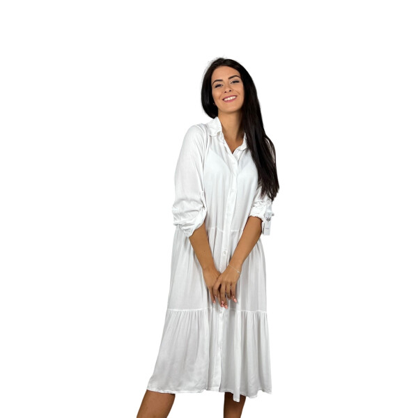 HOSH Dámské košilové šaty FATE Velikost: XL/XXL, Barva: Bílá