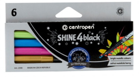 Metalické popisovače Centropen SHINE 4 black 2590 - sada 6ks