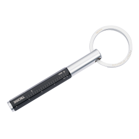 TROIKA klíčenka - grafitová tužka, HB, kovová, s vyměnitelným hrotem, černo-stříbrná