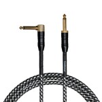 Cascha Professional Line Guitar Cable Angled Tweed Black 9 m