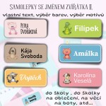 27x Samolepky se jménem ZVÍŘÁTKA 40x17mm, jmenovky pro děti