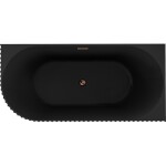 MEXEN/S - Gia volně stojící rohová vana reliéf pravá 170 x 80, černá mat, sifon a přepad růžové zlato 52701708071P-60