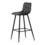 Barová židle, šedá, sametová látka, AUB-X7015 GREY2
