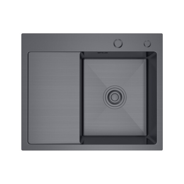 VELAZO - Ocelový dřez 58 x 48, grafit, s odkapávačem VELAZ5848RB