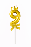 Cake star Dortová svíčka s "korunkou" zlatá č.9
