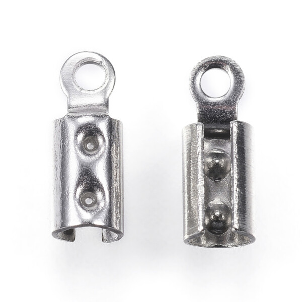 Koncovka z nerezové oceli - 8,5 x 3 mm - platinová - 1 ks