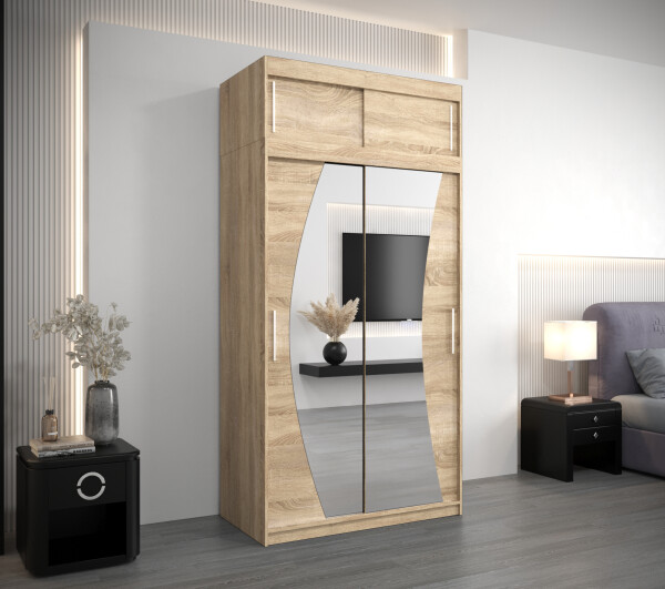 Šatní skříň Abi W0 s nástavcem Barva korpusu: Dub Sonoma, Rozměry: 120 cm, Dveře: Dub sonoma