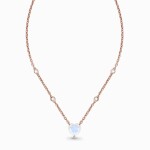 Royal Fashion náhrdelník 14k zlato Vermeil GU-DR23100N-ROSEGOLD-MOONSTONE-TOPAZ