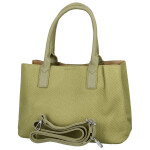 Módní dámská koženková kabelka do ruky Beatis, světle zelená