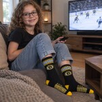For Bare Feet Dětské ponožky Boston Bruins NHL 4 Stripes Crew