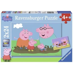 RAVENSBURGER 090822 Prasátko Peppa: Šťastná rodina 2x24 dílků