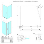 GELCO - LORO Obdélníkový sprchový kout 900x1200 čiré sklo, GN4590-GN3512 GN4590-GN3512